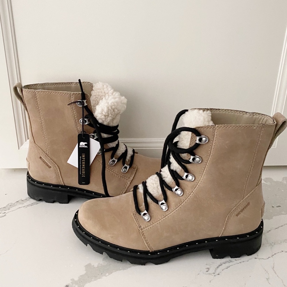 Sorel Lennox Shearling Lace-Up Boot